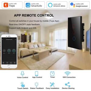 미국 AU 표준 알루미늄 프레임 터치 스크린 유리 패널 스마트 스위치 SAA 승인 Tuya 앱 WiFi 제어 조명 스위치 - Product Image 2