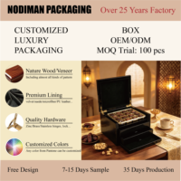 Boîte à chocolats en bois avec texture carbone personnalisée, doublure en velours, tiroir multicouche et charnière métallique pour l'emballage de friandises du Ramadan et de l'Aïd