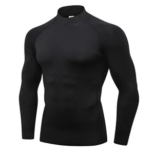 T-shirt a compressione personalizzata da uomo Quick Dry Running Sport manica lunga abbigliamento da palestra maschile Fitness Bodybuilding Workout Tops