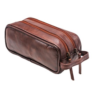 Classic Leather <b>Toiletry</b> <b>Bag</b> For <b>Men</b> And Women Versatile Durable Travel Dopp Kit With Smooth Leather Finish Soft Touch Material - Product Image 3