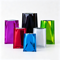 Sachets plats personnalisés en gros, imprimés, brillants, colorés, en PE et feuille d'aluminium, thermoscellables, anti-odeur, petits emballages de poche