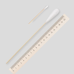 Hisopos de algodón Bestway de 152.4 mm con mango de madera y punta redonda para limpieza de oídos, uso cosmético, desechables y estériles - Product Image 1