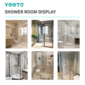 Porte de douche coulissante noire YEETE, verre de sécurité trempé 8 mm, pour cabine de douche, vente en gros, stock pour revendeurs de salles de bain modernes - Product Image 5