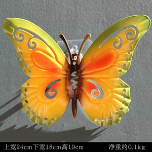 Décoration <span class=keywords><strong>murale</strong></span> en fer forgé Art Déco créative, papillon tridimensionnel, pendentif en métal avec couleur et forme personnalisées - Product Image 2