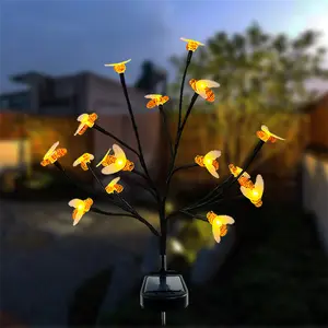 LED Light Outdoor Solar pentagram bee honeybee Waterproof Garden Home Camping Exterior Decoration Motion Sensor floor lamp