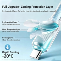 Câble de charge rapide USB-Type-C 100W OEM/ODM directement de l'usine, 1M, prise transparente, haute durabilité
