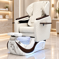 Fauteuil de pédicure électrique JOXIN avec LED 7 couleurs, spa pour les pieds à remous, massage du dos par des doigts artificiels, siège réglable, mobilier de salon de beauté