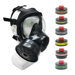 Suministro de máscaras de gas respirables de cara completa con filtro de respiración de cilindro de trabajo químico de resistencia Safe Class3