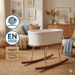 Cuna de Madera Natural para Bebé con Altos Estándares de Producción, Cuna Plegable de Madera para Bebé - Product Image 4