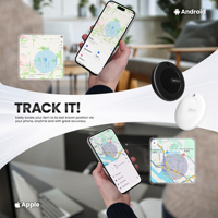 Funda de Cuero MiTag Duo, Localizador de Objetos con Licencia de Google y Apple, Compatible con AirTag, para Todos los Usuarios de iOS y Android, Sistema Dual