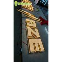 Enseigne publicitaire LED personnalisée XDsign avec diamants étincelants, en acier inoxydable irisé, illuminée, étanche, pour entreprises