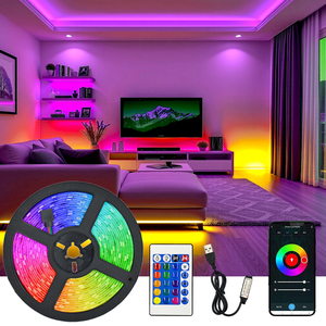 Tira de Luces LED RGB 5050 de 12V, 60 LED/m, con Función de Reanudación en Puntos de Interrupción, para Iluminación Interior y Decoración DIY - Product Image 1