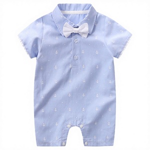 ชุดรอมเปอร์เด็กผู้ชาย ยี่ห้อ YIERYING แขนสั้น ผ้าถักโพลีเอสเตอร์/คอตตอน สวมใส่สบายสำหรับฤดูร้อน ติดกระดุมแป๊ก ขนาด 0-3 เดือน - Product Image 3