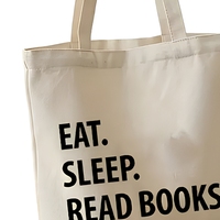 Sacs en toile réutilisables OEM Fashion Book&Skull à longues poignées, petits sacs de shopping, de plage, d'épicerie, 12 oz, écologiques, recyclables, pour femmes, cadeau