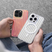 Luxe Laser Motif Valise Magnétique Cas pour iPhone 17 16 15 14 Pro Max pour iPhone 17 Air Sans Fil Charge Avancée PC Couverture