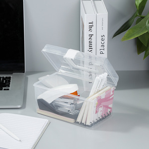 Portable Medicine <b>Storage</b> <b>Box</b> With Handle Transparent PP Material For Pill Organization Desktop Use <b>Small</b> Size - Product Image 4