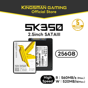 KINGSMAN GAMING 256GB 3.0 SSD 2.5 นิ้ว แบบติดตั้งภายใน 3D NAND Flash ความเร็วในการอ่าน/เขียน 560/520 MB/s ใหม่ บรรจุภัณฑ์พลาสติก 256G SSD - Product Image 1