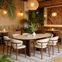Ensemble Table et Chaises de Salle à Manger Nordique en Bois Massif Personnalisé, Le Plus Vendu, pour Restaurant et Cuisine