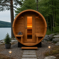 Sauna traditionnel extérieur en cèdre rouge canadien avec poêle Harvia, sauna de jardin imperméable, prix direct usine