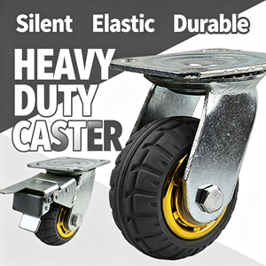 Stainless Steel Iron <b>Rubber</b> Polyurethane 4 Inch Nylon Swivel Caster Wheel Dual Lock Brake Water Resistant Heavy Duty Food Grade - Product Image 4