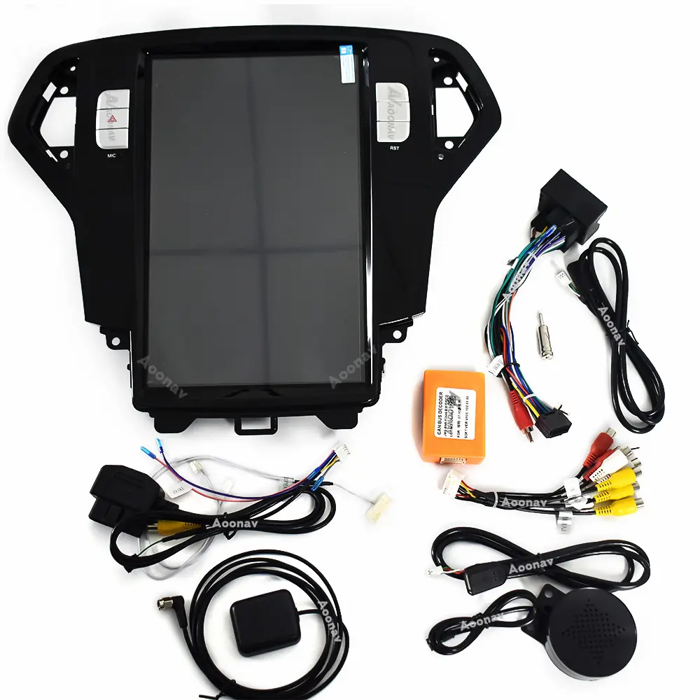 Coche Tesla HD pantalla táctil GPS Multimedia reproductor estéreo para FORD mondeo fusión mk4 de apoyo para 2007-2010 de Control de volante