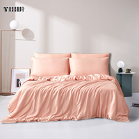 Ensemble de draps Lyocell 100% Ensemble de literie en lyocell biologique 4 pièces 1 drap-housse 1 drap plat 2 taies d'oreiller soyeux doux et lisse