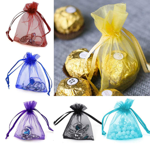 Sacs de rangement en organza personnalisés avec logo pour cadeaux de mariage et bijoux, vente en gros - Product Image 5