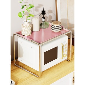 <b>Microwave</b> Oven Rack Stainless Steel Rectangle Standing Type Kitchen Countertop Storage Multifunctional Utility Rack - Product Image 1