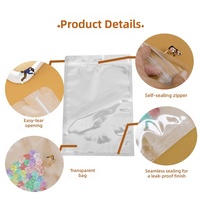 Sacs refermables transparents, sacs d'emballage en plastique transparent épaissi avec fermeture à glissière pour noix, fruits secs, petits aliments