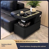Nouvelle table à thé en verre intelligent avec armoire, mobile, rotative, rechargeable, multifonctionnelle, de haute qualité, simple et moderne, pour la maison