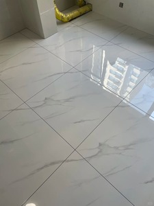 Carrelage en porcelaine poli brillant 60x60cm, aspect marbre blanc, pour murs et sols - Product Image 3