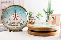 Jam Dinding pasang merek kustom bingkai kayu pinus dekorasi ruang tamu kamar tidur jam dinding Modern