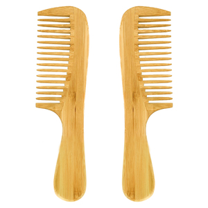 Wholesale Private Label Wide Tooth Bamboo Hair <strong>Comb</strong> <strong>Customizable</strong> Logo Big Wooden Barber Common <strong>Comb</strong> - Product Image 5