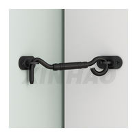 SKYSEN Serrure noire en acier inoxydable pour porte de grange avec crochet de porte de grange coulissante de haute qualité et facile à installer