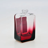 Nouveauté, magnifique flacon de parfum carré rouge en verre de 30 ml avec bouchon en résine