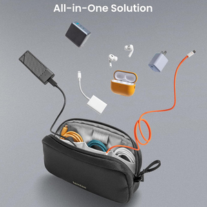 Water Resistant Travel <strong>Bag</strong> <strong>Cable</strong> Organizer for Essentials Accessories Carry Storage <strong>Bag</strong> for Cord&amp;Charger&amp; Phone&amp;Earphone Black - Product Image 3