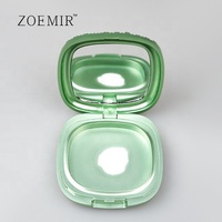 Boîte à poudre compacte en forme de coquille carrée, moule à presser pour poudre compacte, blush vert, pan unique