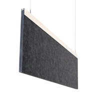 Système de Conceptions de Plafond Architectural Absorption Sonore Cercle Rectangle Fibre de Polyester Plafond Acoustique Nuages Avec Accessoires