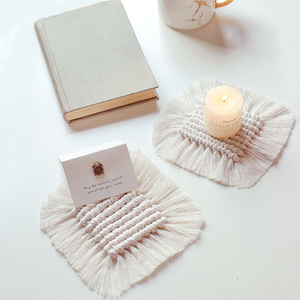 <span class=keywords><strong>Posavasos</strong></span> de Macramé, Tejidos a Mano, de Algodón, Estilo Boho, Absorbentes, para Mesa de Escritorio, Cocina, Comedor, Bebidas, Picnic, Regalo de Inauguración de Casa - Product Image 6
