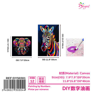 Juego de pintura al óleo DIY, pinceles de pintura acrílica de estilo clásico moderno para niños, paisaje de animales de Anime enmarcado, patrón impresionista para el hogar - Product Image 1