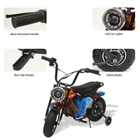 Moto électrique compacte de style rétro pour enfants, avec carrosserie en alliage d'aluminium, 24V, plus de 18 km/h