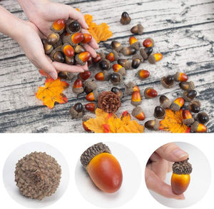 50 Uds. De bellotas artificiales realistas naturales decorativas para boda, Festival, graduación en casa, bellotas realistas hechas a mano, artesanía - Product Image 5
