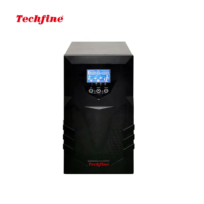 Techfine kesintisiz güç kaynağı 3KVA 2400W 72V çevrimiçi apc UPS içinde pil ile LCD ekran