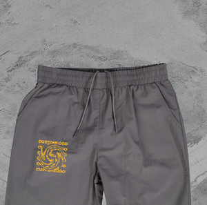 Hombres impermeable primavera transpirable respetuoso con el medio ambiente Casual recto desgastado algodón pesado cordón Joggers bolsillos con cremallera - Product Image 4