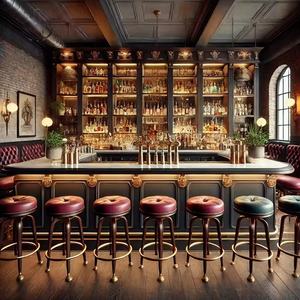 家具餐厅豪华酒店咖啡店桌椅皮革橡木方形展位沙发和椅子套装餐厅家具 - Product Image 3