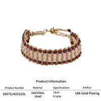 Bracelet tissé en pierre naturelle œil de tigre de haute qualité, fait main, perles bohèmes, cristal, acier inoxydable, bijoux OEM/ODM