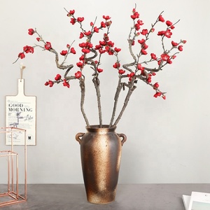 Vente en gros de fleurs artificielles en tissu de soie rose et blanc, branche d'arbre à fleurs de prunier pour la décoration de mariage et de la maison - Product Image 5