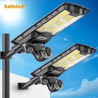 Farola Solar de 600W con Cámara WIFI 4G, Sensor PIR, CCTV Solar Todo en Uno, Visión Nocturna a Todo Color, Luz Solar para Jardín/Carretera