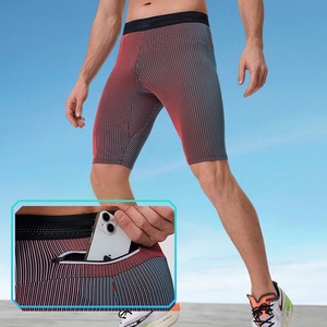 Pantalones Cortos de Compresión de <span class=keywords><strong>Media</strong></span> Pierna para Gimnasio con Logo Personalizado para Hombre, Secado Rápido para <span class=keywords><strong>Entrenamiento</strong></span> de <span class=keywords><strong>Maratón</strong></span> y Running - Product Image 3