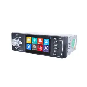 Pemutar MP5 otomatis Universal desain baru Radio mobil Stereo 4 inci dengan tautan cermin Carplay FM BT 7 lampu latar tombol warna